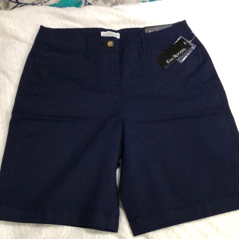 Kim Rogers Women’s Bermuda Shorts Size 10 Navy Blue NWT